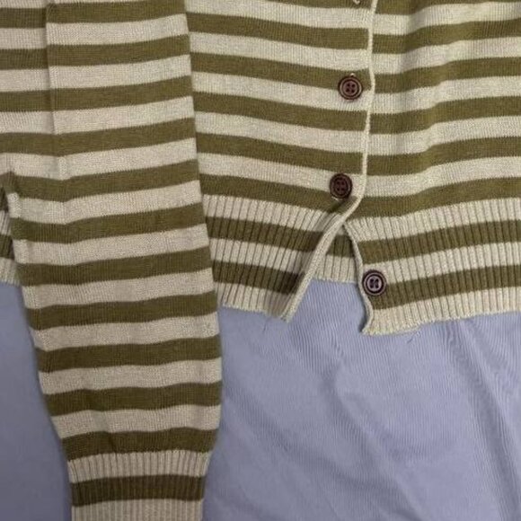 Brown Striped Knit Cardigan - Picture 3 of 3